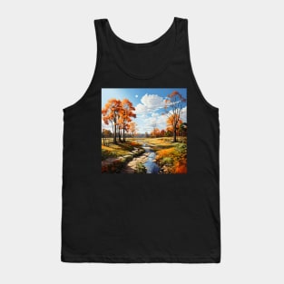 Autumn Maple Leaves Fall Tree Forest Field Landcape Tank Top